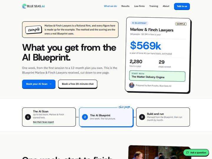 A page from a sample AI Blueprint