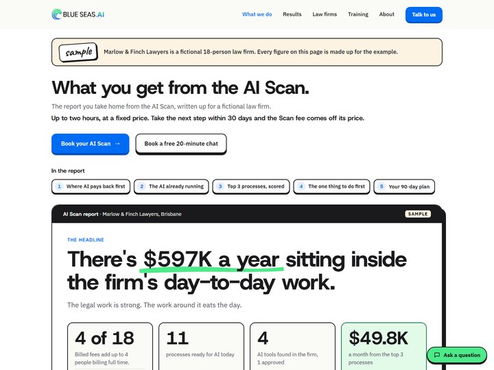 A page from a sample AI Scan report